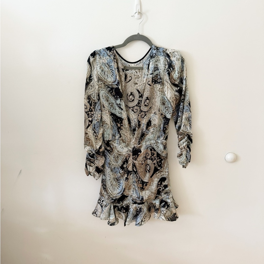 Zara Multi Color Ruffled Sheath Dress - Picture 4 of 5